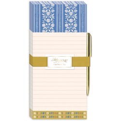 Bloc shopping aimanté & stylo - Sweet boutique (Blue stripe)