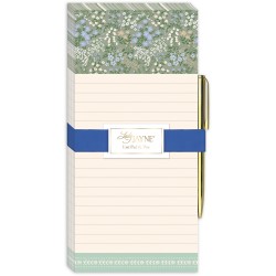 List pad with pen - Sweet boutique (Sage ditsy)
