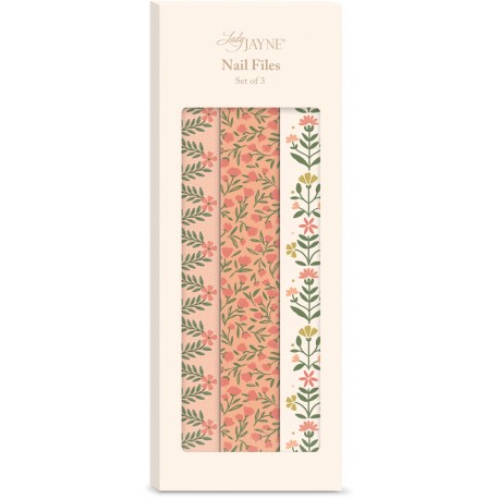 Boite 3 limes à ongles - Sweet boutique (Coral cream ditsy)