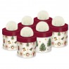 Set of 3 square 2 cylindrical boxes with pompom - Ephemera Stripe