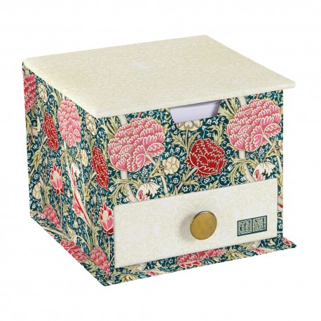 Bloc mémo cube et tiroir - William Morris (Cray)
