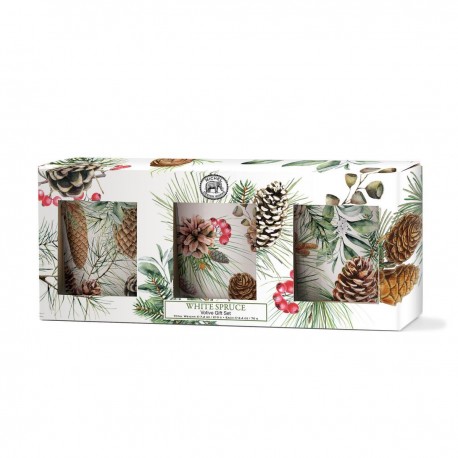 Coffret cadeau 3 bougies 70g - White Spruce