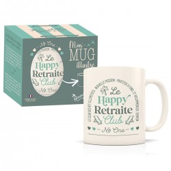 Mug céramique beige mat 350ml - Club N°One (happy retraite)