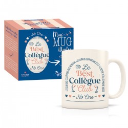 Mug céramique beige mat 350ml - Club N°One (best collègue)