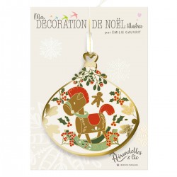 Christmas adornment - Belle nuit de Noël (houx et cheval)
