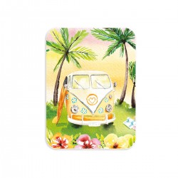 Boîte rectangulaire en métal - Vacances rétro (combi)