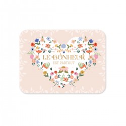 Boîte rectangulaire en métal - Le bonheur est partout