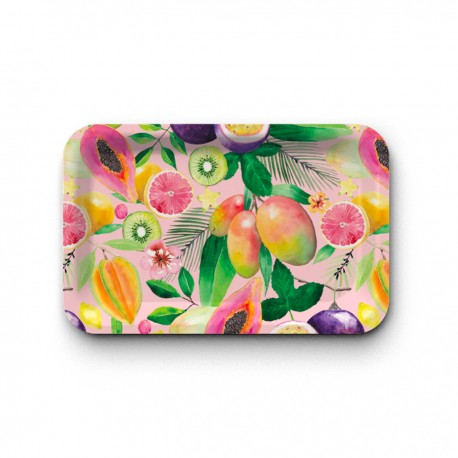 Plateau rectangulaire kraft (28x18 cm) - Flamingo Tropico
