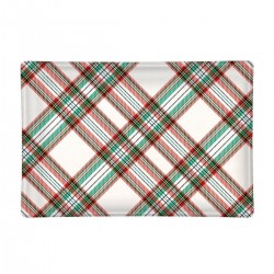 Rectangle glass soap dish - Vintage Plaid