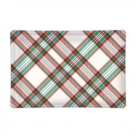 Rectangle glass soap dish - Vintage Plaid