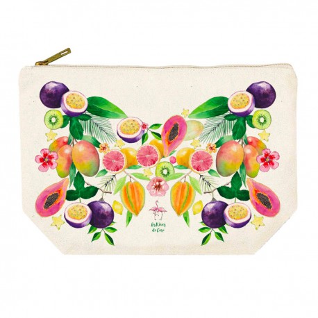 Trousse rectangulaire GM (28x20 cm) - Flamingo Tropico