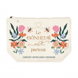 Trousse rectangulaire GM (28x20 cm) - Le bonheur est partout