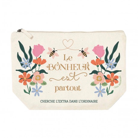 Trousse rectangulaire GM (28x20 cm) - Le bonheur est partout