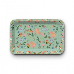 Plateau rectangulaire kraft (28x18 cm) - Le bonheur est partout (vert