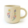 Mug céramique rond beige 350ml - A fleur de peau (bout du monde)