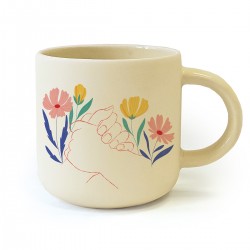 Mug céramique rond beige 350ml - A fleur de peau (U are the best)