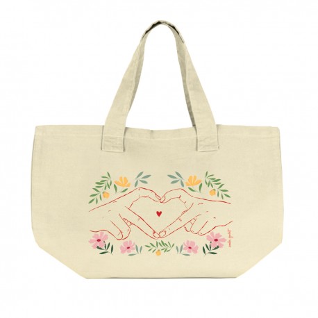 Large tote bag with closure - A fleur de peau