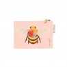 Porte-monnaie en coton rose - Nature vivante (abeille)