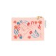 Porte-monnaie en coton rose - A fleur de peau