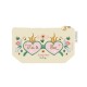 Trousse rectangulaire en coton beige PM - Le Soleil (sun)