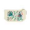 Trousse rectangulaire en coton PM beige - Paon