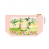 Trousse rectangulaire en coton rose PM  - Vacances retro (combi)
