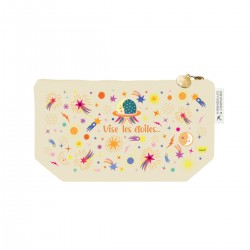 Trousse rectangulaire PM beige (24x13 cm) - Cosmic (vise les étoiles)