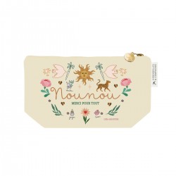 Trousse rectangulaire en coton PM (24x13 cm) - Le Soleil (Nounou)