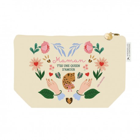 Large pouch in velvet (28x18 cm) - Le Soleil (maman)