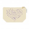 Trousse cosmétique en coton beige GM- Bouquet d'amour (Maman d'amour)