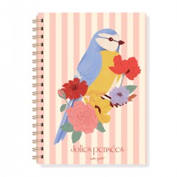Carnet de notes A5 à spirale (50 feuilles) - Nature vivante (oiseau)