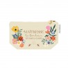 Trousse rectangulaire coton beige PM -Le bonheur est partout (maîtres
