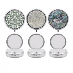 Présentoir de 12 piluliers (3 motifs W.Morris Strawberry Thief)