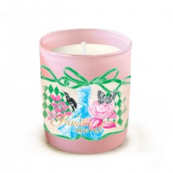 Bougie parfumée 220gr en verre rose- Le jardin des secrets