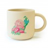Mug céramique rond beige 350ml - Le Jardin des Secrets (Paon Pop)