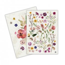 Set de 2 torchons assortis 100% coton - Pressed Flowers
