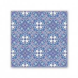 Pochette de 20 serviettes carrées - Indigo Seas