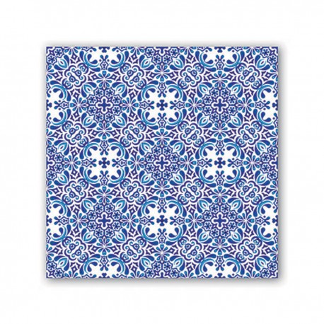 Pochette de 20 serviettes carrées - Indigo Seas