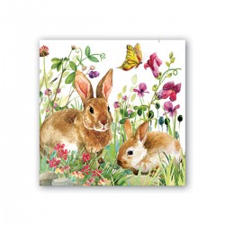 Pochette de 20 serviettes cocktail - Bunny Meadow