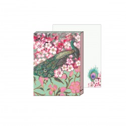Pocket carnet de notes 'Cherry blossom peacock'