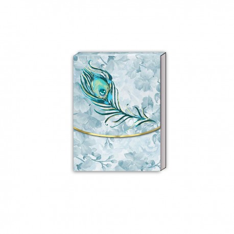 Pocket carnet de notes (One Feather) 'Emerald Peacock'