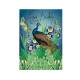 Carte double GM et enveloppe - Happy Birthday (blue peacock)