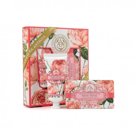 Gift set hand cream 60ml and bar soap 200g - Rose Petal
