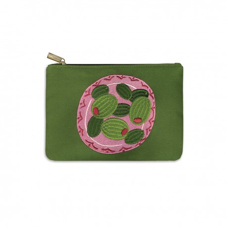 Embroidered pouch - Mediterranea (Olives)