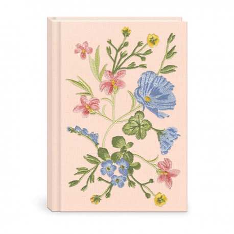 Carnet de notes A5 couverture en tissu & brodée - Ephemeral Garden