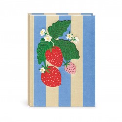 Carnet de notes couverture en tissu & brodée - Fruit & Fleur (Strawb)