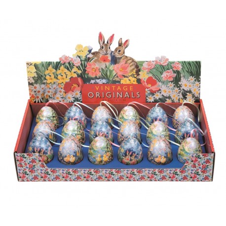 Présentoir 36 mini oeufs à garnir en métal - Vintage Easter