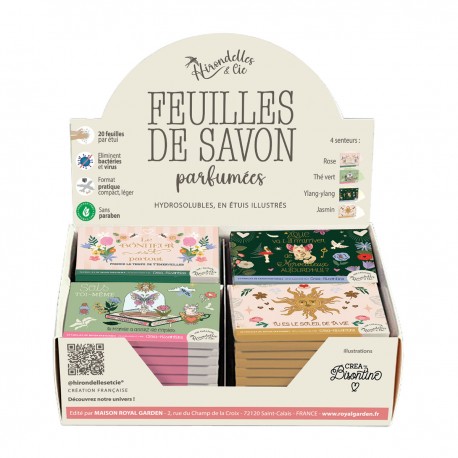 Display 32 soaps sheets cases - Créabisontine Aloe vera / Miel / Ocea