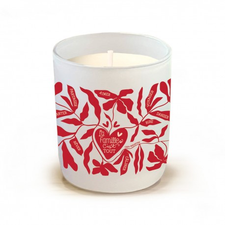Bougie parfumée 220gr en verre blanc - La famille c'est tout