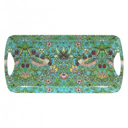Plateau long rectangulaire en mélamine - Strawberry Thief Blue
